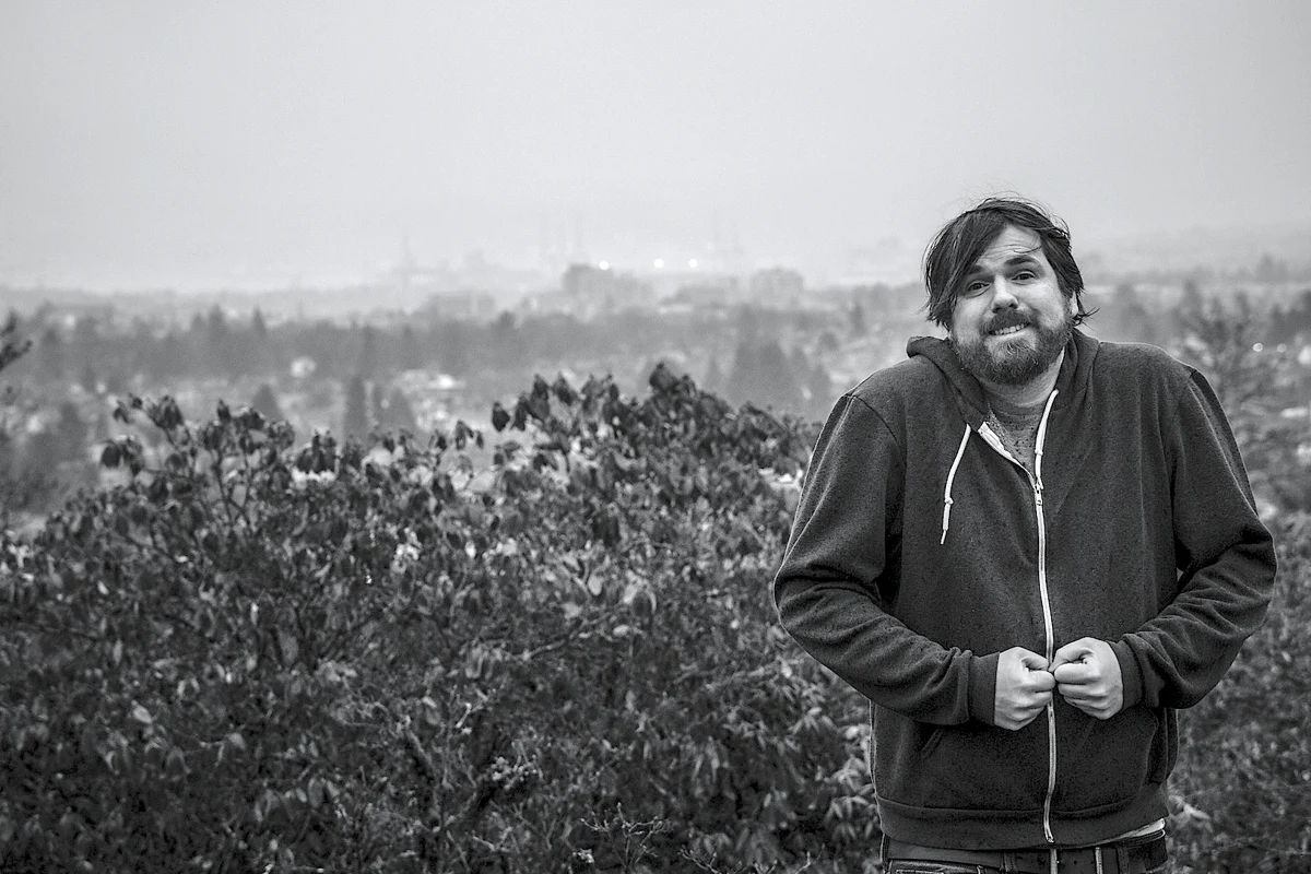 Pete Johansson overlooking a city